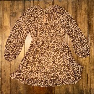 Old Navy leopard print long sleeve dress size Medium